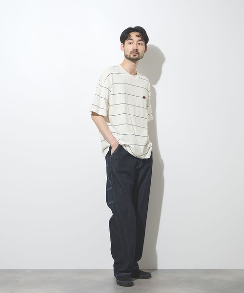 Dickies（ディッキーズ）の「【GENUINE Dickies / ジェニュインディッキーズ】綿100％ ワンポイントワッペン ボーダーTシャツ（Tシャツ/カットソー・メンズ・ブラウン系/ホワイト系・M/XL/L）」の22枚目の写真