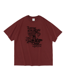 CARGOBROS（カーゴブロス）の「リバティオブUSAロゴ半袖Tシャツ（ワイン）（Tシャツ/カットソー）」