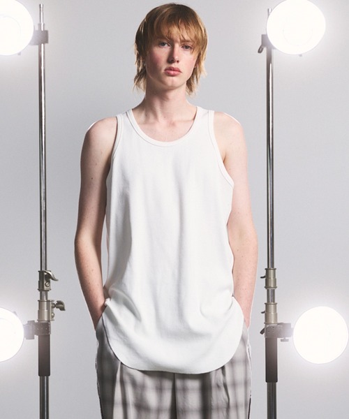 MAISON SPECIAL(メゾンスペシャル)の「《UNISEX》Fraise Layered Round Tank Top/フライスレイヤードラウンドタンクトップ【MAISON SPECIAL/メゾンスペシャル】(タンクトップ・メンズ・チャコールグレー/グレー/ホワイト/ブラック・1/0/2)」の2枚目の写真