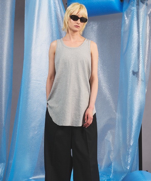 MAISON SPECIAL(メゾンスペシャル)の「《UNISEX》Fraise Layered Round Tank Top/フライスレイヤードラウンドタンクトップ【MAISON SPECIAL/メゾンスペシャル】(タンクトップ・メンズ・チャコールグレー/グレー/ホワイト/ブラック・1/0/2)」の6枚目の写真