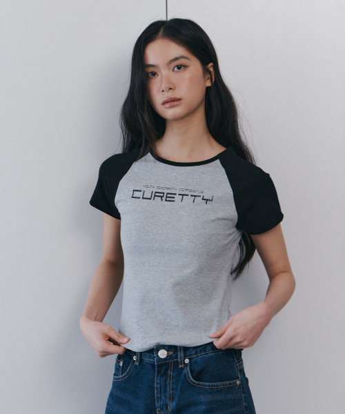 CURETTY（キュリティ）の「C CONTRAST RAGLAN SLIM T-SHIRT_BLACK（Tシャツ/カットソー・レディース・ブラック・SMALL）」の4枚目の写真
