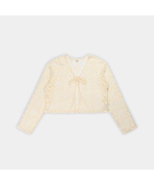 PIGMENT（ピグメント）の「レースロングリボンカーディガン (KYJP2603046)（カーディガン/ボレロ・レディース・クリーム/ホワイト・FREE）」の2枚目の写真