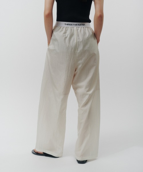 THINGS THAT MATTER(シングス ザット マター)の「「ZOZOTOWN別注」 FRONT LACE TAFFETA EASY PANTS / フロントレース×タフタイージーパンツ(その他パンツ・レディース・オフホワイト/ブラック・FREE)」の12枚目の写真