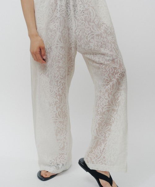 THINGS THAT MATTER(シングス ザット マター)の「「ZOZOTOWN別注」 FRONT LACE TAFFETA EASY PANTS / フロントレース×タフタイージーパンツ(その他パンツ・レディース・オフホワイト/ブラック・FREE)」の14枚目の写真