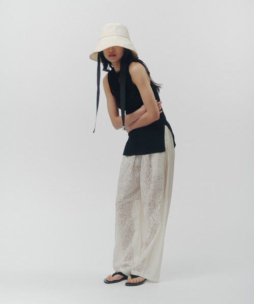 THINGS THAT MATTER(シングス ザット マター)の「「ZOZOTOWN別注」 FRONT LACE TAFFETA EASY PANTS / フロントレース×タフタイージーパンツ(その他パンツ・レディース・オフホワイト/ブラック・FREE)」の16枚目の写真