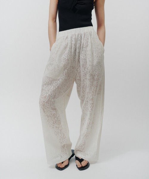 THINGS THAT MATTER(シングス ザット マター)の「「ZOZOTOWN別注」 FRONT LACE TAFFETA EASY PANTS / フロントレース×タフタイージーパンツ(その他パンツ・レディース・オフホワイト/ブラック・FREE)」の10枚目の写真