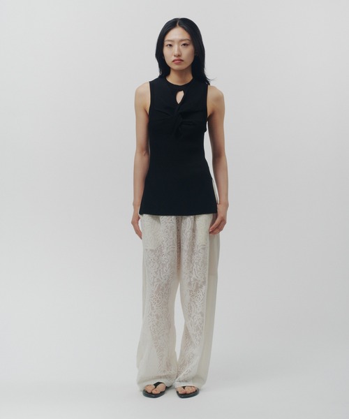 THINGS THAT MATTER(シングス ザット マター)の「「ZOZOTOWN別注」 FRONT LACE TAFFETA EASY PANTS / フロントレース×タフタイージーパンツ(その他パンツ・レディース・オフホワイト/ブラック・FREE)」の15枚目の写真