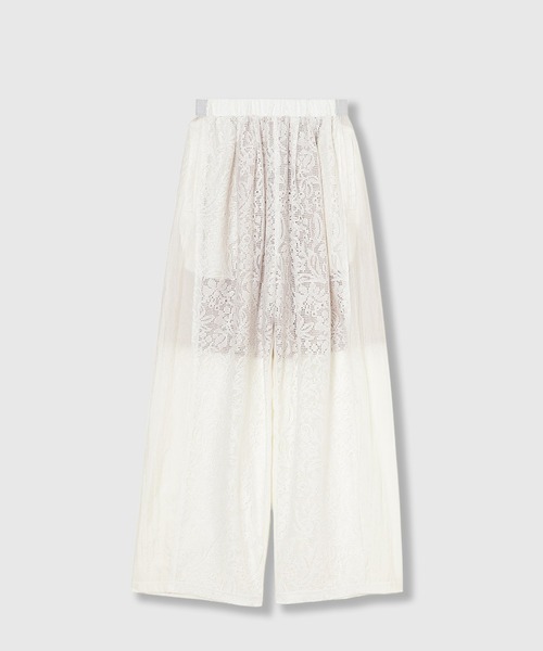 THINGS THAT MATTER(シングス ザット マター)の「「ZOZOTOWN別注」 FRONT LACE TAFFETA EASY PANTS / フロントレース×タフタイージーパンツ(その他パンツ・レディース・オフホワイト/ブラック・FREE)」の3枚目の写真