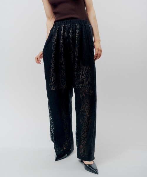 THINGS THAT MATTER(シングス ザット マター)の「「ZOZOTOWN別注」 FRONT LACE TAFFETA EASY PANTS / フロントレース×タフタイージーパンツ(その他パンツ・レディース・オフホワイト/ブラック・FREE)」の19枚目の写真