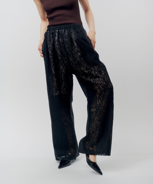 THINGS THAT MATTER(シングス ザット マター)の「「ZOZOTOWN別注」 FRONT LACE TAFFETA EASY PANTS / フロントレース×タフタイージーパンツ(その他パンツ・レディース・オフホワイト/ブラック・FREE)」の20枚目の写真