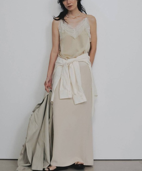 anuke(アンヌーク)の「Satin Lace Camisole 62610425(Tシャツ/カットソー・メンズ・ネイビー/オフホワイト・FREE)」の7枚目の写真