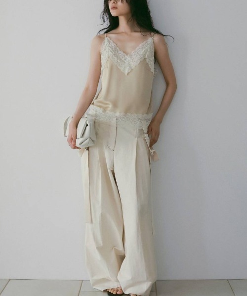 anuke(アンヌーク)の「Satin Lace Camisole 62610425(Tシャツ/カットソー・メンズ・ネイビー/オフホワイト・FREE)」の9枚目の写真