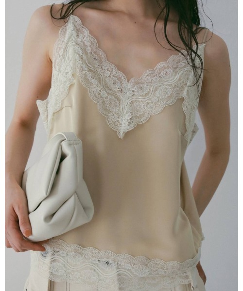anuke(アンヌーク)の「Satin Lace Camisole 62610425(Tシャツ/カットソー・メンズ・ネイビー/オフホワイト・FREE)」の10枚目の写真