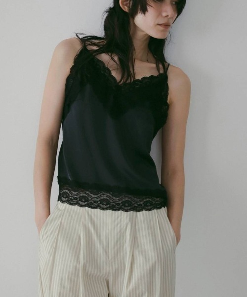 anuke(アンヌーク)の「Satin Lace Camisole 62610425(Tシャツ/カットソー・メンズ・ネイビー/オフホワイト・FREE)」の13枚目の写真