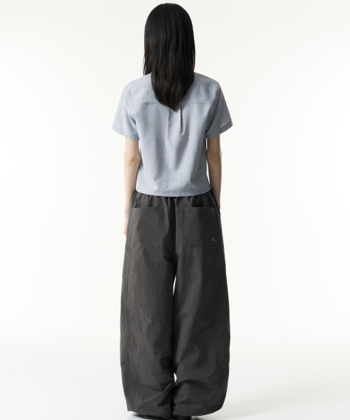 THECOLDESTMOMENT(ザコールデストモーメント)の「(w) TCM mini logo textured half shirt (blue grey)(シャツ/ブラウス・レディース・その他・OS)」の8枚目の写真