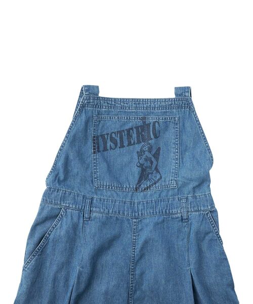 HYSTERIC GLAMOUR(ヒステリックグラマー)の「GUITAR GIRL 綿麻デニムオーバーオール(サロペット/オーバーオール・レディース・ブラック/ライトインディゴブルー・SMALL/MEDIUM)」の5枚目の写真