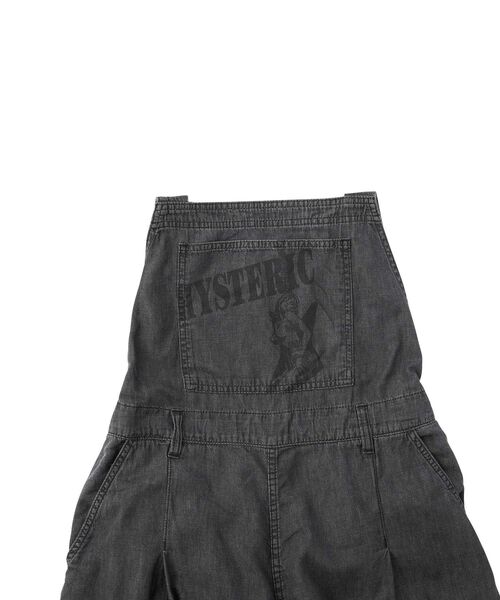 HYSTERIC GLAMOUR(ヒステリックグラマー)の「GUITAR GIRL 綿麻デニムオーバーオール(サロペット/オーバーオール・レディース・ブラック/ライトインディゴブルー・SMALL/MEDIUM)」の11枚目の写真
