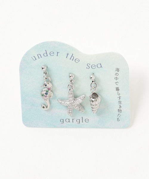 gargle(ガーグル)の「gargle ガーグル:海の生き物シリーズ オーシャンセット ヒトデ 貝 タツノオトシゴ ピアス(ピアス(両耳用)・レディース・シルバー/ゴールド・FREE)」の4枚目の写真