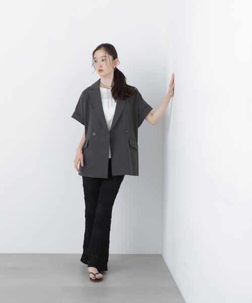 N.（N. Natural Beauty Basic）（エヌエヌナチュラルビューティーベーシック）の「レースフレアパンツ（その他パンツ・レディース・ブラック/オフホワイト・ﾌﾘ-）」の6枚目の写真