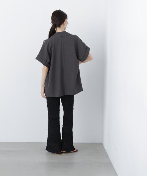 N.（N. Natural Beauty Basic）（エヌエヌナチュラルビューティーベーシック）の「レースフレアパンツ（その他パンツ・レディース・ブラック/オフホワイト・ﾌﾘ-）」の7枚目の写真
