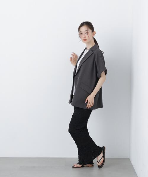 N.（N. Natural Beauty Basic）（エヌエヌナチュラルビューティーベーシック）の「レースフレアパンツ（その他パンツ・レディース・ブラック/オフホワイト・ﾌﾘ-）」の8枚目の写真