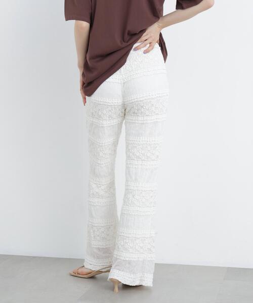 N.（N. Natural Beauty Basic）（エヌエヌナチュラルビューティーベーシック）の「レースフレアパンツ（その他パンツ・レディース・ブラック/オフホワイト・ﾌﾘ-）」の12枚目の写真