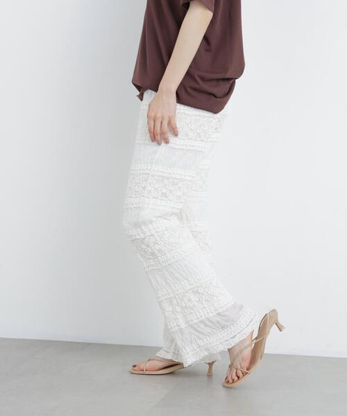 N.（N. Natural Beauty Basic）（エヌエヌナチュラルビューティーベーシック）の「レースフレアパンツ（その他パンツ・レディース・ブラック/オフホワイト・ﾌﾘ-）」の13枚目の写真