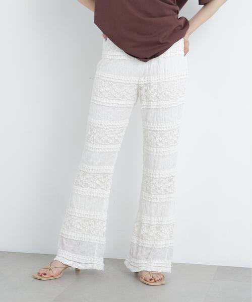 N.（N. Natural Beauty Basic）（エヌエヌナチュラルビューティーベーシック）の「レースフレアパンツ（その他パンツ・レディース・ブラック/オフホワイト・ﾌﾘ-）」の17枚目の写真