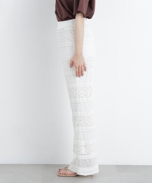 N.（N. Natural Beauty Basic）（エヌエヌナチュラルビューティーベーシック）の「レースフレアパンツ（その他パンツ・レディース・ブラック/オフホワイト・ﾌﾘ-）」の18枚目の写真