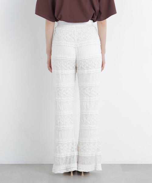 N.（N. Natural Beauty Basic）（エヌエヌナチュラルビューティーベーシック）の「レースフレアパンツ（その他パンツ・レディース・ブラック/オフホワイト・ﾌﾘ-）」の19枚目の写真