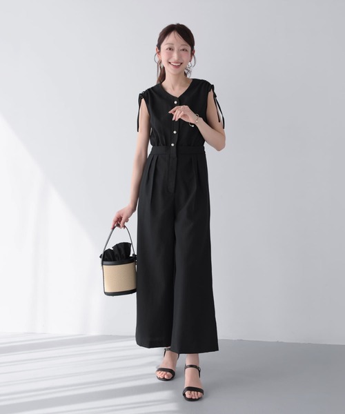 セール】ショルダーシャーリングサロペット（サロペット