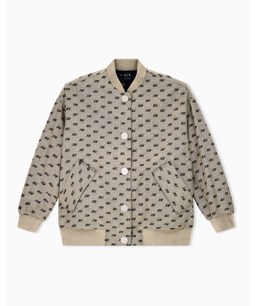 ARMANI EXCHANGE(アルマーニエクスチェンジ)の「【A|X アルマーニ エクスチェンジ】<ZOZO限定>オールオーバージャカードロゴ ボンバージャケット(ブルゾン・レディース・ベージュ・X-SMALL/X-LARGE/SMALL/MEDIUM/LARGE)」の2枚目の写真