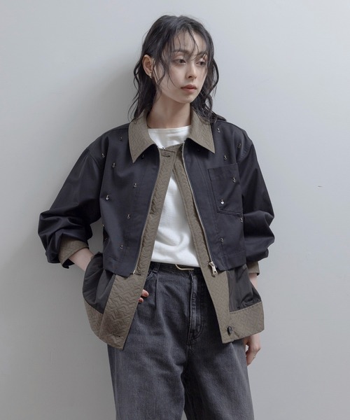Eimee Law(エイミーロウ)の「ビーズスパン刺繍 レイヤードジャケット(その他アウター・レディース・ライトブラウン/カーキ/ブラック・FREE)」の21枚目の写真