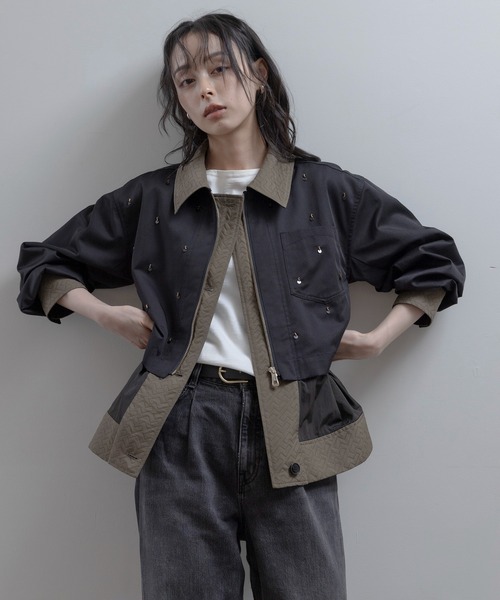 Eimee Law(エイミーロウ)の「ビーズスパン刺繍 レイヤードジャケット(その他アウター・レディース・ライトブラウン/カーキ/ブラック・FREE)」の22枚目の写真