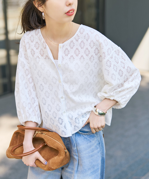 Spick & Span（スピックアンドスパン）の「《WEB限定 / 追加》レースボレロブラウス（シャツ/ブラウス・レディース・ホワイト/ブラック・FREE）」の2枚目の写真