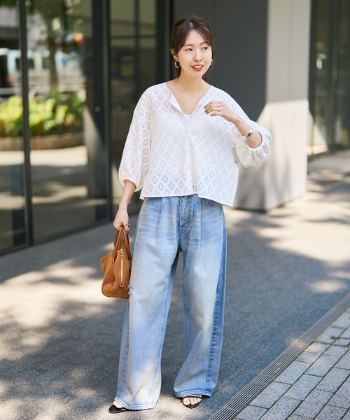 Spick & Span（スピックアンドスパン）の「《WEB限定 / 追加》レースボレロブラウス（シャツ/ブラウス・レディース・ホワイト/ブラック・FREE）」の4枚目の写真