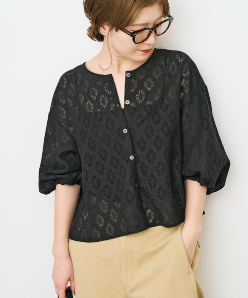 Spick & Span（スピックアンドスパン）の「《WEB限定 / 追加》レースボレロブラウス（シャツ/ブラウス・レディース・ホワイト/ブラック・FREE）」の5枚目の写真