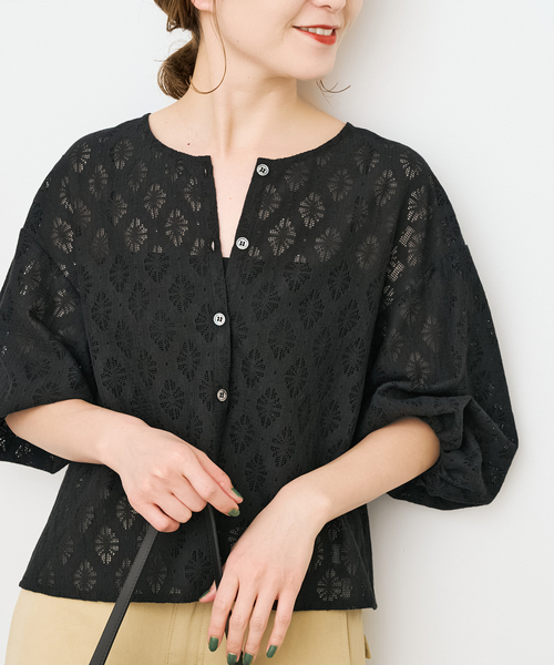 Spick & Span（スピックアンドスパン）の「《WEB限定 / 追加》レースボレロブラウス（シャツ/ブラウス・レディース・ホワイト/ブラック・FREE）」の6枚目の写真