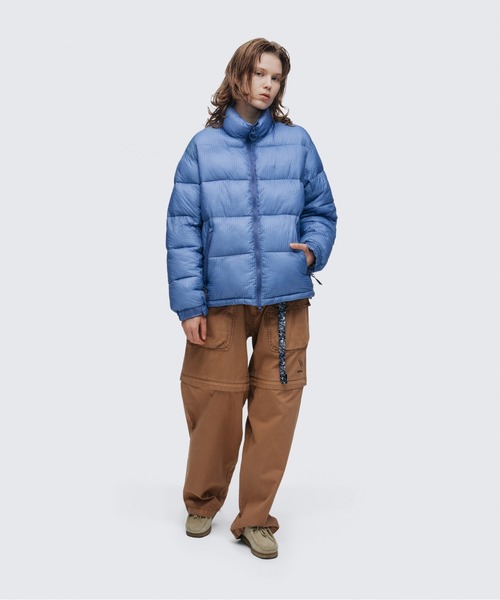 WILD THINGS（ワイルドシングス）の「シアーチェック ロフトジャケット｜SEER CHECK LOFT JACKET（ブルゾン・レディース・グリーン/ピンクベージュ/ライトパープル/ブラック・M/S）」の5枚目の写真