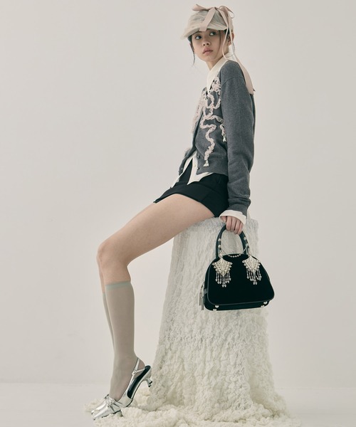 tanakadaisuke(タナカダイスケ)の「【tanakadaisuke/タナカダイスケ】wing bijou hand bag/ウィングビジューハンドバッグ(ハンドバッグ・レディース・ブラック・FREE)」の12枚目の写真