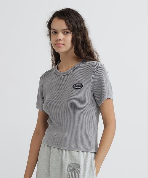 AVIREX(アヴィレックス)の「VINTAGE WASH WAPPEN KNIT PULLOVER(Tシャツ/カットソー・レディース・ネイビー/ブラック・S/M)」の2枚目の写真