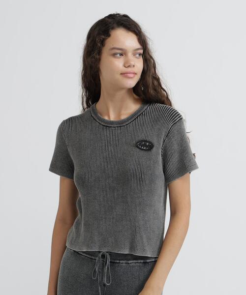 AVIREX(アヴィレックス)の「VINTAGE WASH WAPPEN KNIT PULLOVER(Tシャツ/カットソー・レディース・ネイビー/ブラック・S/M)」の4枚目の写真