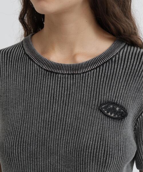 AVIREX(アヴィレックス)の「VINTAGE WASH WAPPEN KNIT PULLOVER(Tシャツ/カットソー・レディース・ネイビー/ブラック・S/M)」の8枚目の写真
