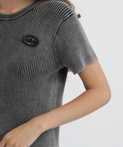 AVIREX(アヴィレックス)の「VINTAGE WASH WAPPEN KNIT PULLOVER(Tシャツ/カットソー・レディース・ネイビー/ブラック・S/M)」の9枚目の写真