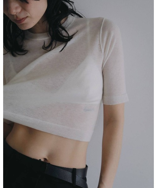 anuke(アンヌーク)の「Wool Knit T-shirts(Tシャツ/カットソー・レディース・アイボリー/ブラウン/サーモンピンク・FREE)」の7枚目の写真