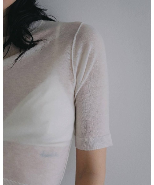 anuke(アンヌーク)の「Wool Knit T-shirts(Tシャツ/カットソー・レディース・アイボリー/ブラウン/サーモンピンク・FREE)」の8枚目の写真