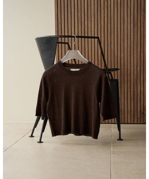 anuke(アンヌーク)の「Wool Knit T-shirts(Tシャツ/カットソー・レディース・アイボリー/ブラウン/サーモンピンク・FREE)」の12枚目の写真