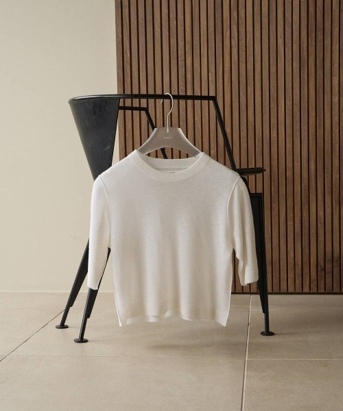 anuke(アンヌーク)の「Wool Knit T-shirts(Tシャツ/カットソー・レディース・アイボリー/ブラウン/サーモンピンク・FREE)」の13枚目の写真