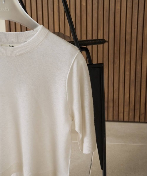 anuke(アンヌーク)の「Wool Knit T-shirts(Tシャツ/カットソー・レディース・アイボリー/ブラウン/サーモンピンク・FREE)」の14枚目の写真