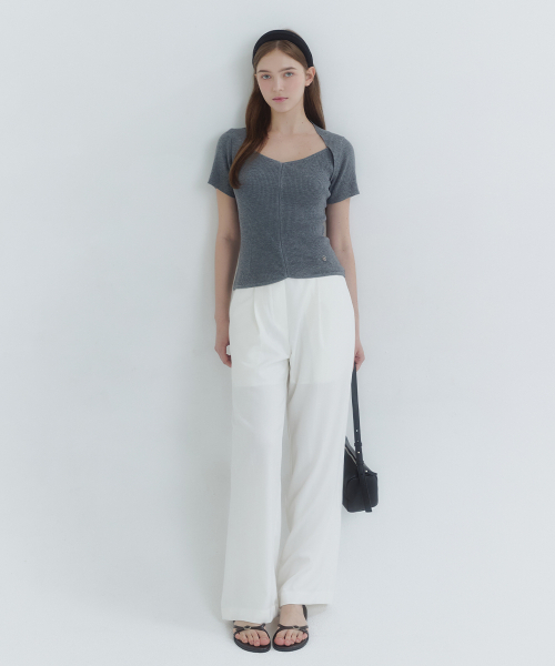 MICANE（ミケーネ）の「トブリックスラブピンタックパンツ（その他パンツ・レディース・ブラック/アイボリー・0/1/2/3/4/5）」の4枚目の写真